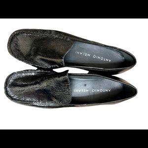 ANTONIO MELANI BLACK PATTON LEATHER LOAFERS
